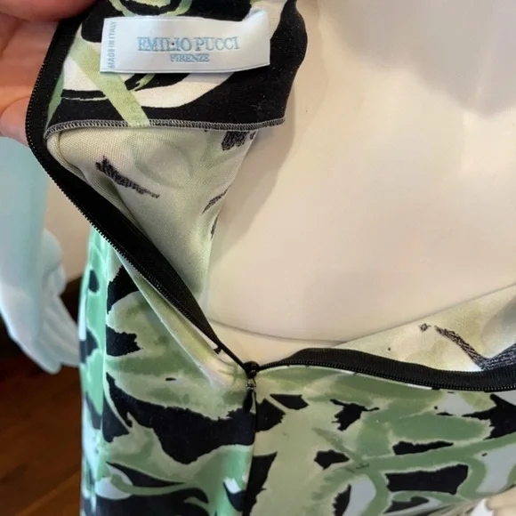 Emilio Pucci Black and Green Floral Wedding Dress - Picture 14 of 15